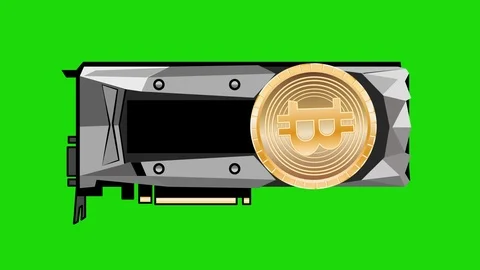 GPU mining virtual currency bitcoin. Version 3 zoom in and out Stock Footage 85990369