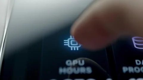 GPU module cost management touchscreen interface Stock Photos
