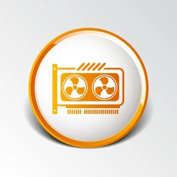 GPU or Computer graphic card icon component Stock Illustration