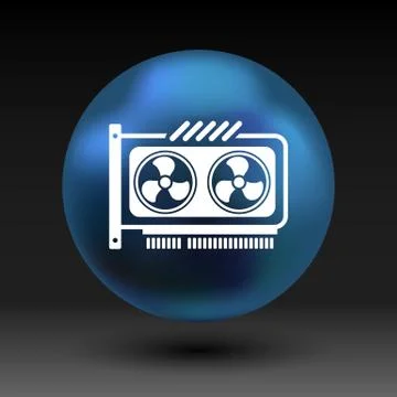 GPU or Computer graphic card icon component Stock Illustration