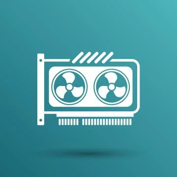 GPU or Computer graphic card icon component Stock Illustration