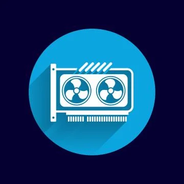 GPU or Computer graphic card icon component Stock Illustration