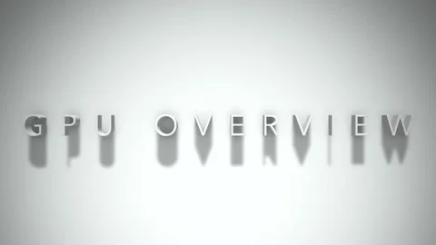 Gpu overview 3D title animation white text on a white background Stock Footage 299369697