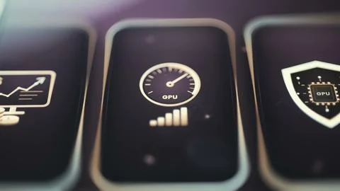 GPU Performance Security and Revenue Tools 库存照片
