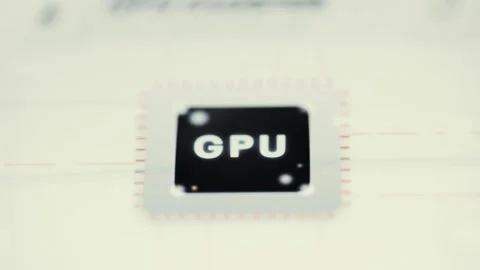 GPU Processor Chip Icon On Clean White Dashboard 4K Stock Footage 341336084