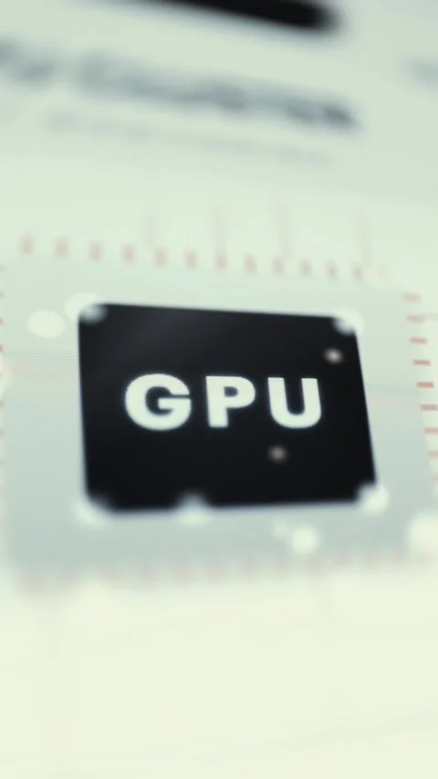 GPU Processor Chip Icon On White Analytics Dashboard 4K Stock Footage 341337614