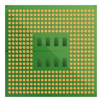 Gpu processor icon, cartoon style Stock Illustration