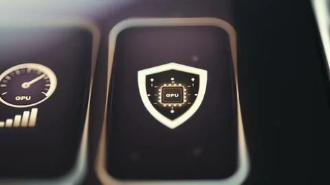 GPU Security Shield on Management Panel Stock Photos