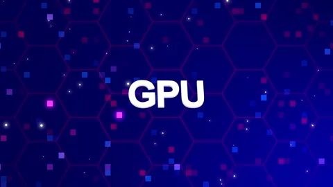 GPU text animation with background Video stock 260209671