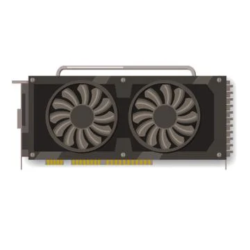 GPU videocard for mining isolated icon. Blockchain technology and digital money Stock Illustration