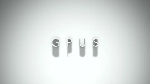 Gpus 3D title animation with shadows on a white background Stock Footage 297668721