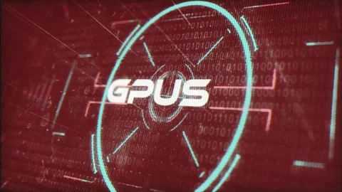 GPUs Intelligence Words In Techno Sci Fi 스톡 동영상 347030808