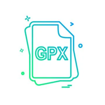 GPX file type icon design vector 스톡 일러스트