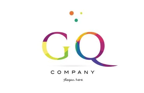 Gq g q  creative rainbow colors alphabet letter logo icon Stock Illustration