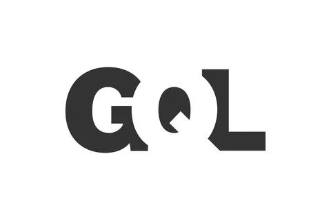 GQL logo design. Initial letter G Q L bold font style for tech startups, co.. Stock Illustration