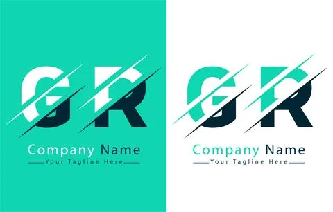 GR Letter Logo Vector Design Template Elements Stock Illustration