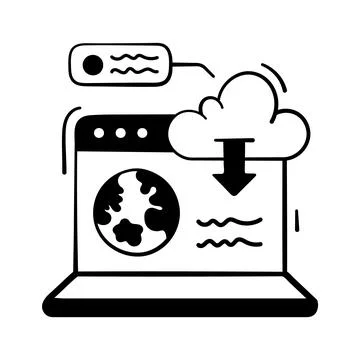 Grab this amazing hand drawn icon of the cloud download process Illustrazione stock