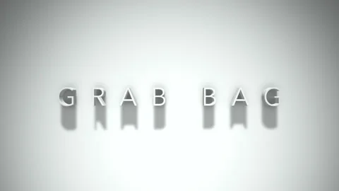 Grab bag 3D title animation with shadows on a white background Stock Footage 297672081
