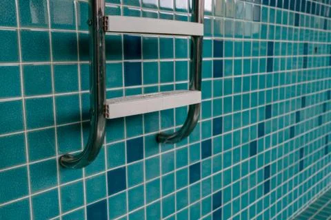 Grab bars stainless in the pool Stock Photos