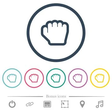 Grab cursor flat color icons in round outlines Stock Illustration
