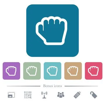 Grab cursor flat icons on color rounded square backgrounds Stock Illustration