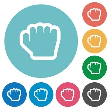 Grab cursor flat round icons Stock Illustration