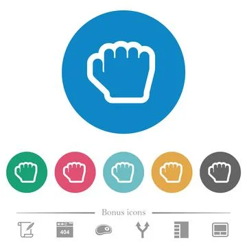 Grab cursor flat round icons Stock Illustration
