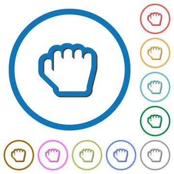 Grab cursor icons with shadows and outlines Stock Illustration