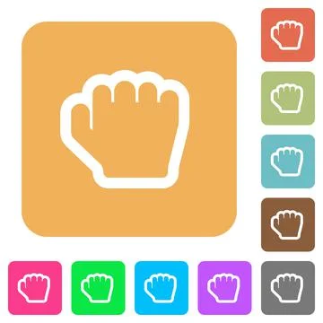 Grab cursor rounded square flat icons Stock Illustration