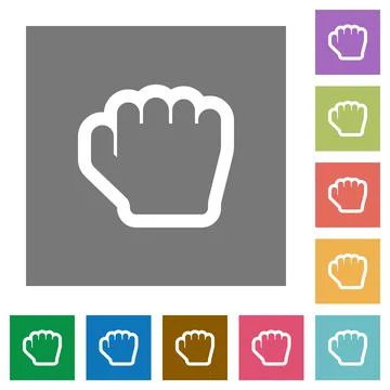 Grab cursor square flat icons Stock Illustration