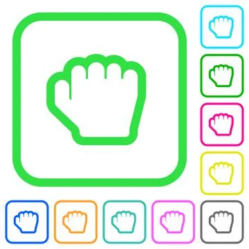 Grab cursor vivid colored flat icons Stock Illustration
