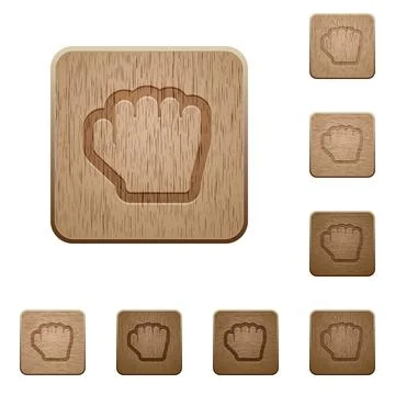 Grab cursor wooden buttons Stock Illustration