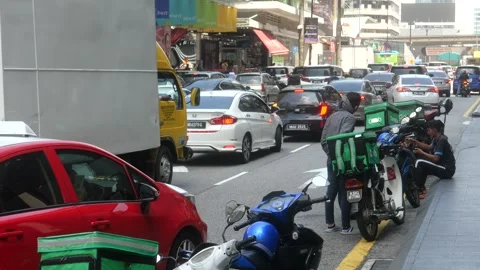 Grab drivers and traffic Stock Footage 277604857