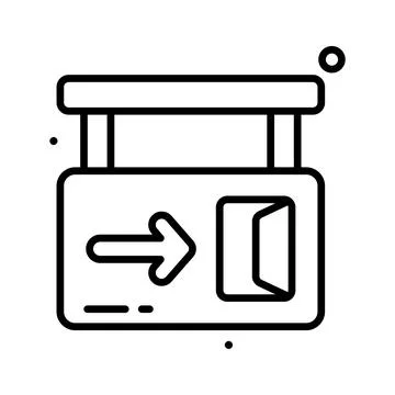 Grab this glyph icon of the emergency exit sign for security apps. Illustrazione stock