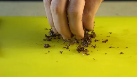 Grab hookah tobacco on table in slow motion Stock Footage 102532829