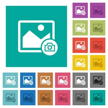 Grab image square flat multi colored icons イラスト素材