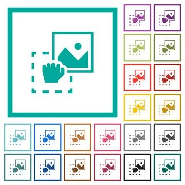 Grab image to upload flat color icons with quadrant frames 스톡 일러스트