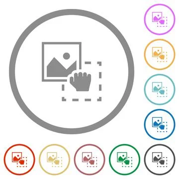 Grab image to upload flat icons with outlines 스톡 일러스트