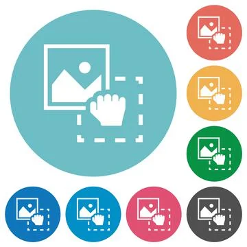Grab image to upload flat round icons Stock Illustration