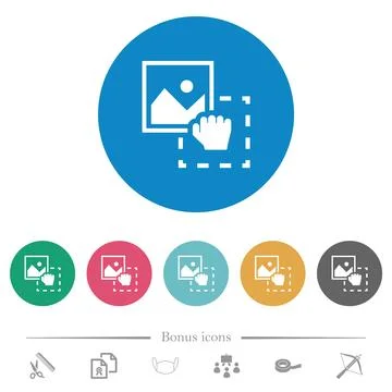 Grab image to upload flat round icons Illustrazione stock