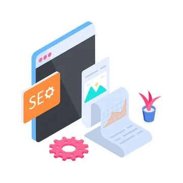 Grab this isometric illustration highlighting cloud server database integration Stock Illustration