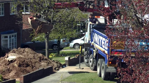 Grab lorry removing soil Stock-Footage 35199501