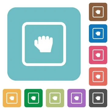 Grab object rounded square flat icons Stock Illustration