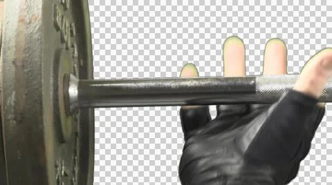 Grab weight lifting bar with alpha channel Stock Footage 50232908