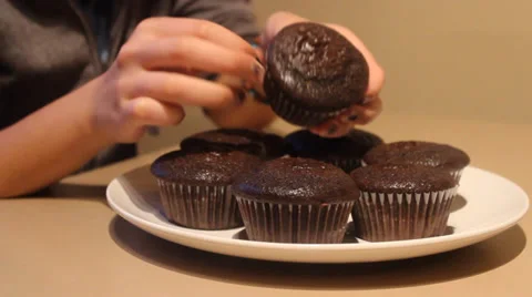 Grabbing a Muffin Stock Footage 35518582