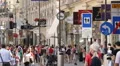 Graben Most Famous Shopping Street Vienna Leisure Shops Pedestrians Zone People HD Footage