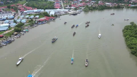 Grace and devotion of participants on the boat pilgrimage Stock-Footage 247306725