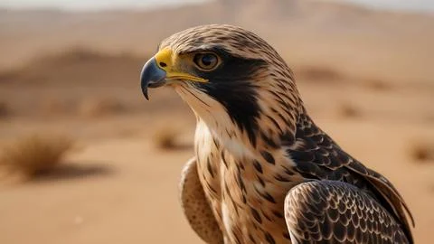 Grace and Power - Middle Eastern Falcon Close-Up Stock Photos