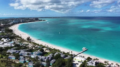 Grace Bay Beach. Caribbean Beach. Tropical Scenery. Stunning Highrise Buildings. Stock-Footage 337007602