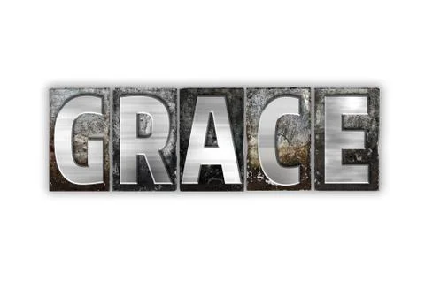 Grace Concept Isolated Metal Letterpress Type Stock Illustration